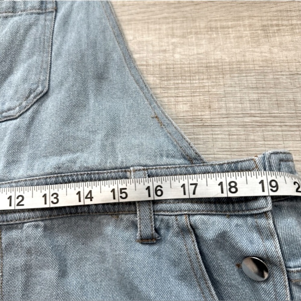 205 Collins Women’s Distressed Denim Overall Mini Skirt - Picture 5 of 7